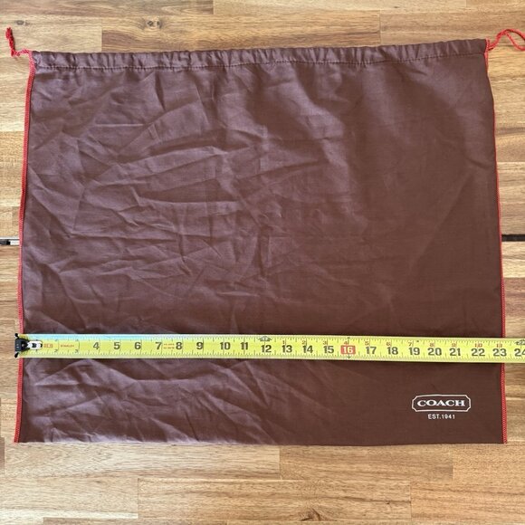 Coach Brown Purse Shoes Handbag Drawstring Cover Dust Bag Large 23X19 - Picture 6 of 8